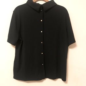 H&M NWT black short sleeve blouse